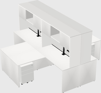 Quad l-shaped office desks