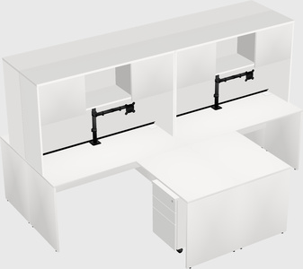Quad l-shaped office desks