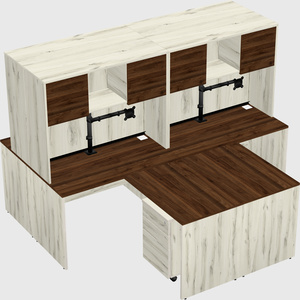 Quad l-shaped office desks