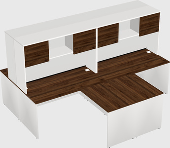 Quad l-shaped office desks