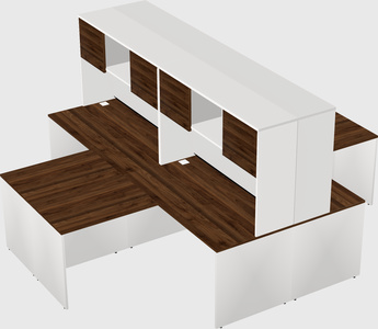 Quad l-shaped office desks