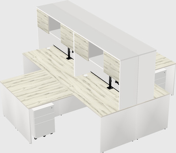 Quad l-shaped office desks