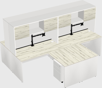 Quad l-shaped office desks