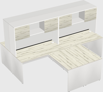 Quad l-shaped office desks