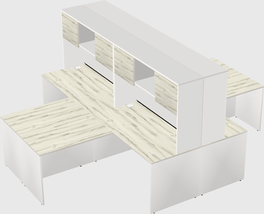 Quad l-shaped office desks