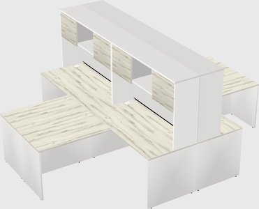 Quad l-shaped office desks