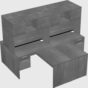 Quad l-shaped office desks