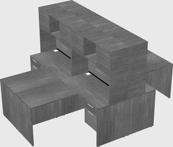 Quad l-shaped office desks