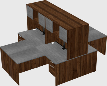 Quad l-shaped office desks