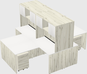 Quad l-shaped office desks