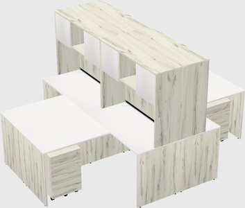 Quad l-shaped office desks