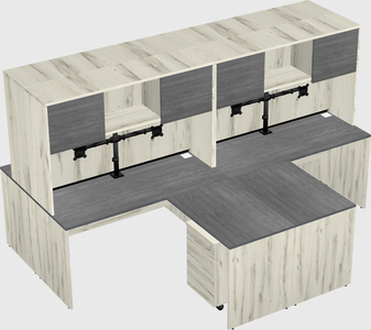 Quad l-shaped office desks