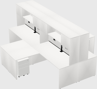Quad l-shaped office desks