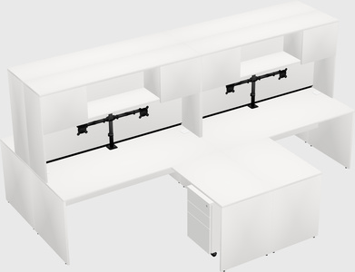 Quad l-shaped office desks