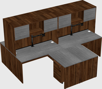Quad l-shaped office desks