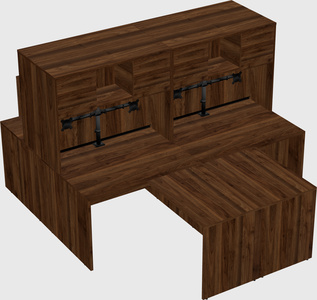 Quad l-shaped office desks