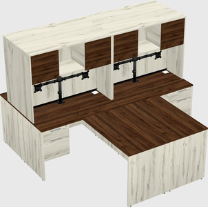 Quad l-shaped office desks