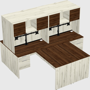 Quad l-shaped office desks
