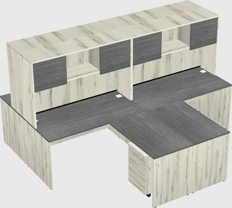 Quad l-shaped office desks