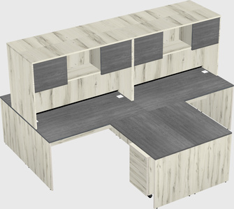 Quad l-shaped office desks