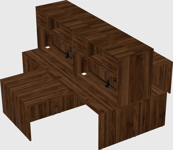 Quad l-shaped office desks
