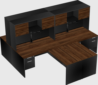 Quad l-shaped office desks