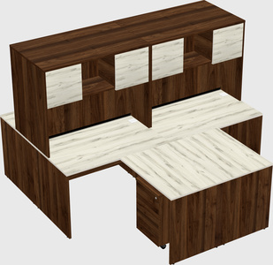 Quad l-shaped office desks
