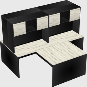 Quad l-shaped office desks