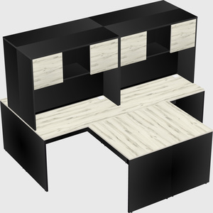 Quad l-shaped office desks