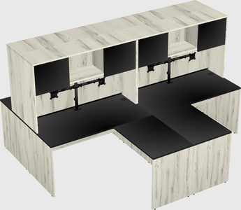 Quad l-shaped office desks