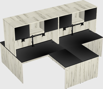 Quad l-shaped office desks