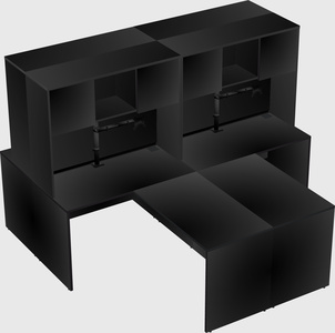 Quad l-shaped office desks