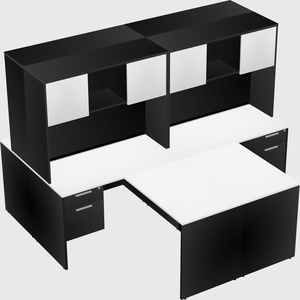 Quad l-shaped office desks