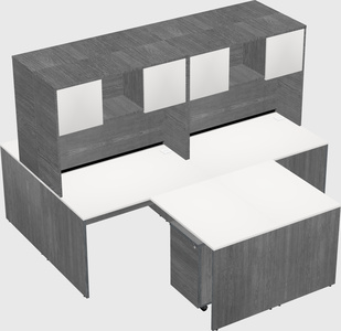 Quad l-shaped office desks