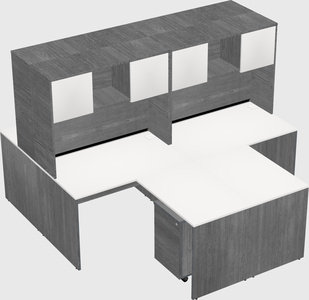 Quad l-shaped office desks