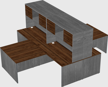 Quad l-shaped office desks