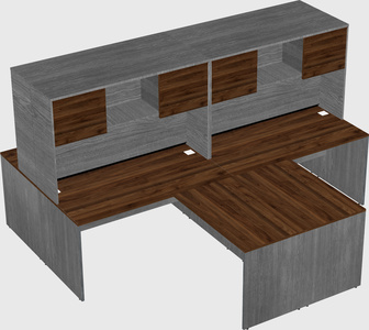 Quad l-shaped office desks