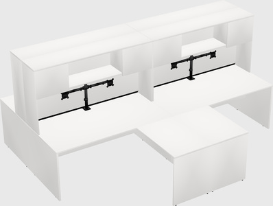 Quad l-shaped office desks