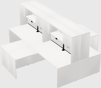 Quad l-shaped office desks