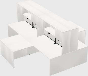 Quad l-shaped office desks