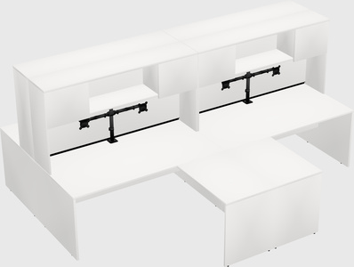 Quad l-shaped office desks
