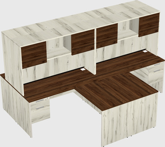 Quad l-shaped office desks