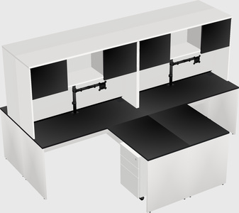 Quad l-shaped office desks