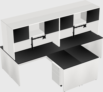 Quad l-shaped office desks