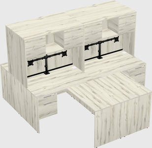 Quad l-shaped office desks