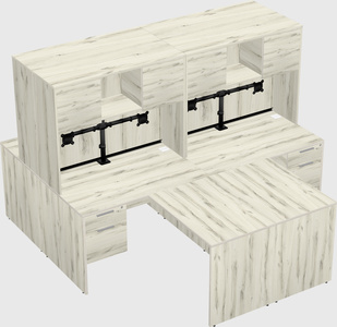 Quad l-shaped office desks