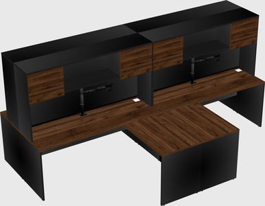 Quad l-shaped office desks