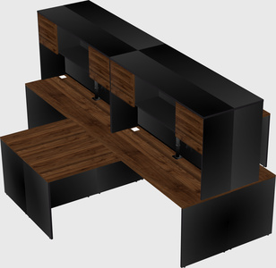Quad l-shaped office desks