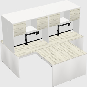 Quad l-shaped office desks