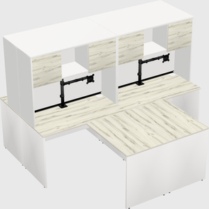 Quad l-shaped office desks